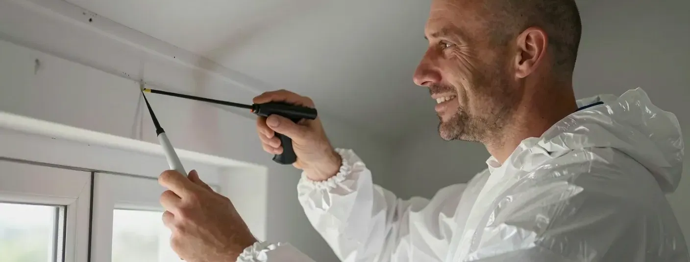 Behandlung entlang einer Sockelleiste mit feiner Düse